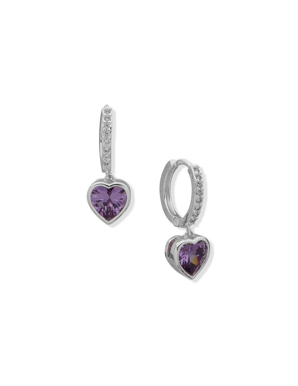 Earring Anne Klein Hoop With Heart Stone Drop Pierced   | URE-3647885